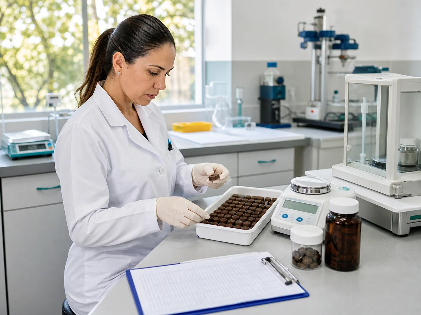 Controle de qualidade de suplemento pet em ambiente de laboratório