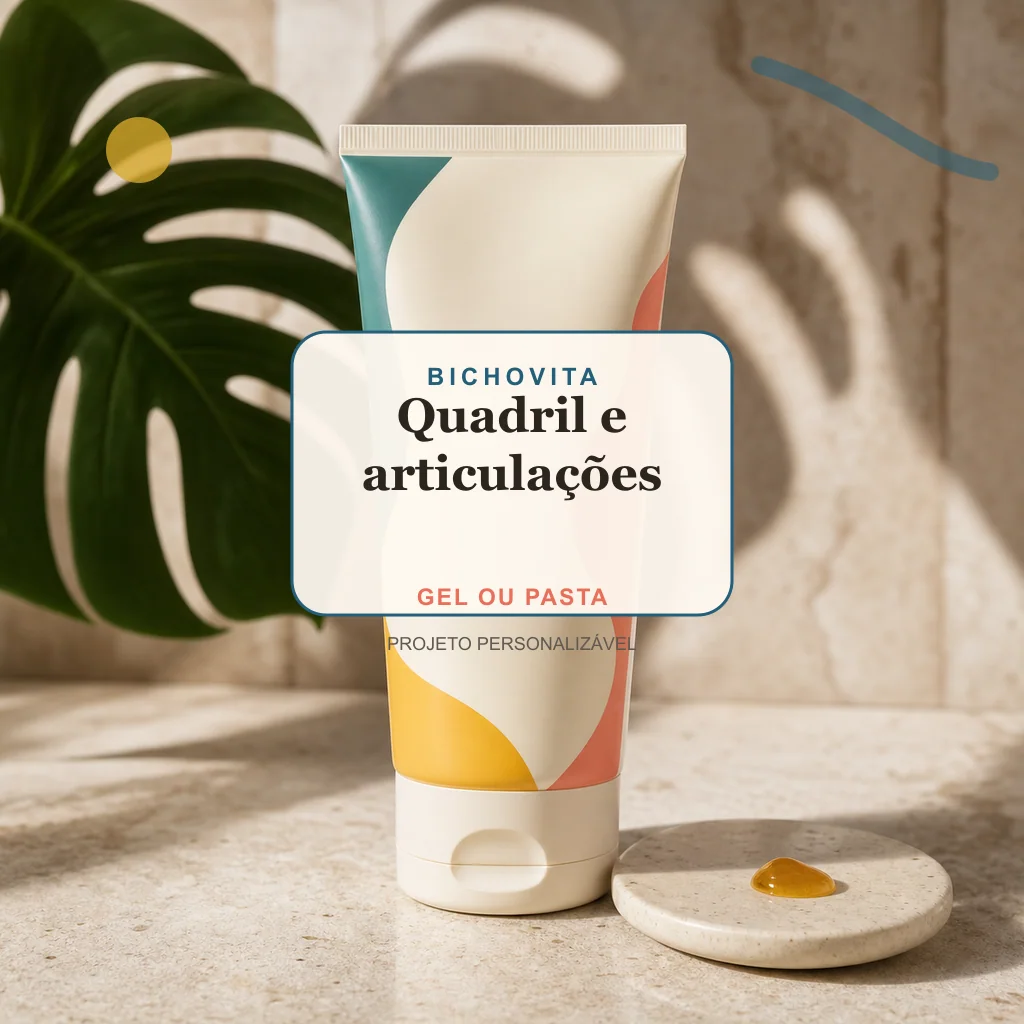 Quadril e articulações em gel ou pasta, conceito de suplemento pet de marca própria Bichovita