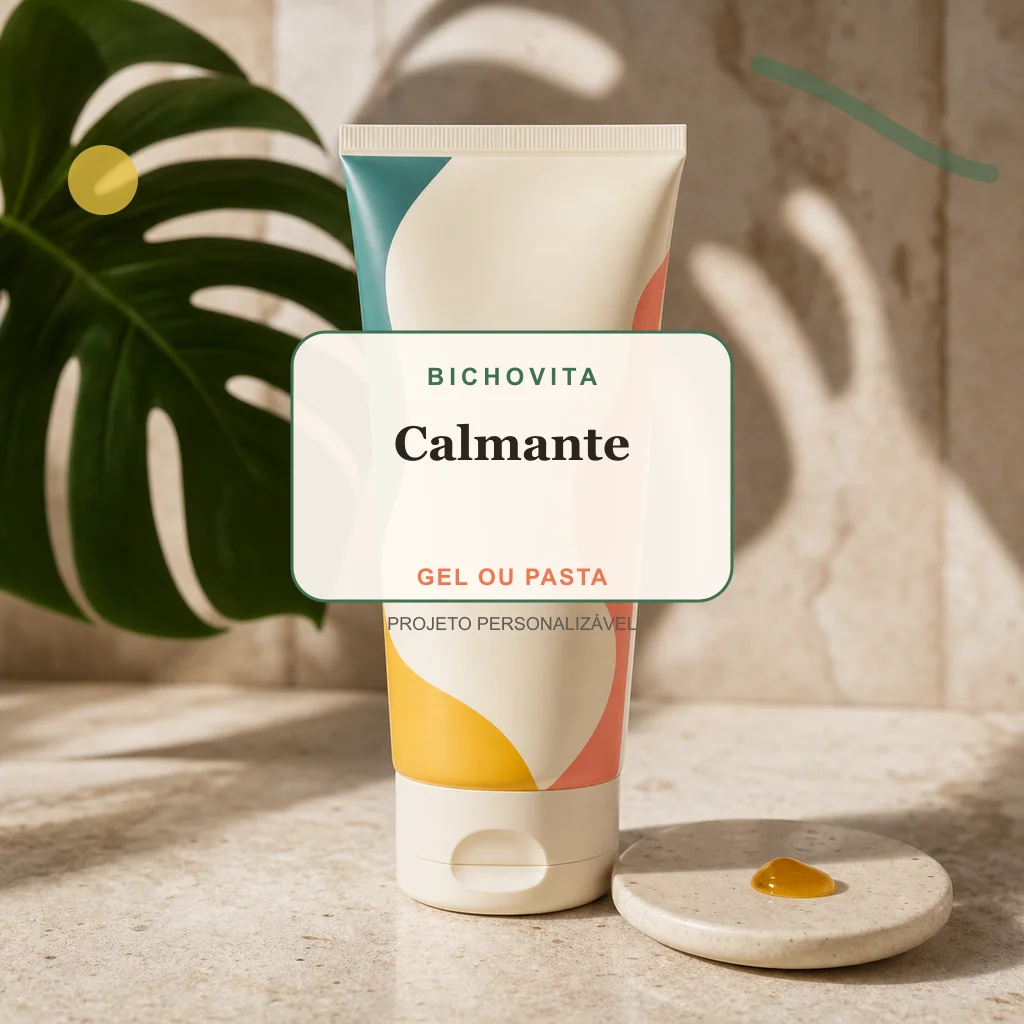 Calmante em gel ou pasta, conceito de suplemento pet de marca própria Bichovita